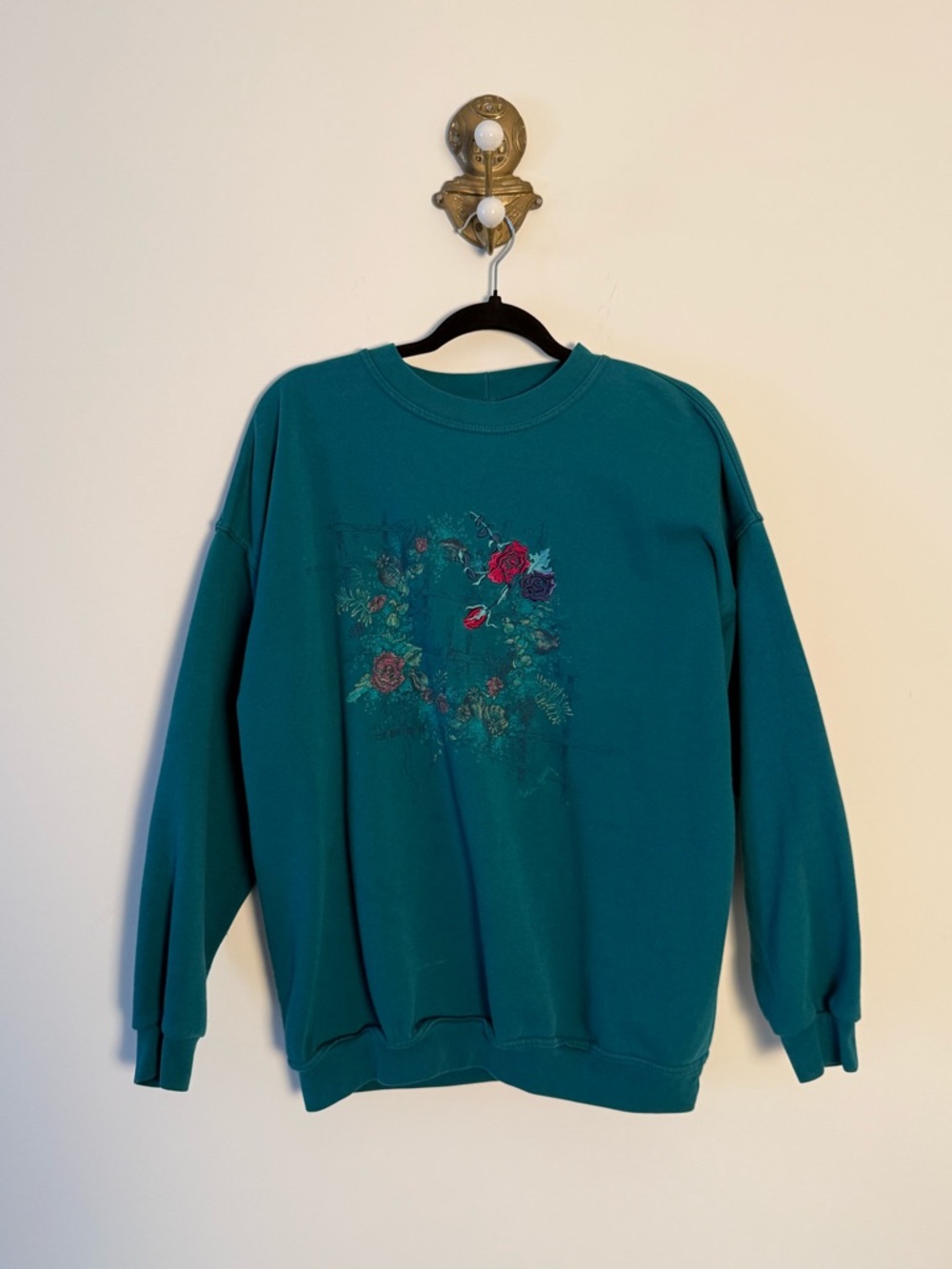Vintage Northern Reflections Teal Crewneck Grandma Sweater